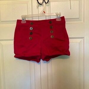Express red pinup sailor shorts